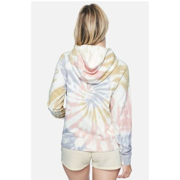 Hurley Womens Ivy Tie Dye Easy Raglan Hoodie Fleece Sweatshirt Small Multicolor - Picture 2 of 12